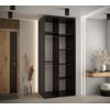 Armario Corredero Davos 1 100x235x60 Negro/negro/plata