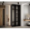 Armario Corredero Davos 1 100x235x60 Negro/negro/plata