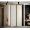 Armario Corredero Davos 1 130x235x45 Blanco/blanco/dorado