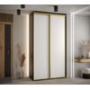 Armario Corredero Davos 1 130x235x45 Negro/blanco/dorado