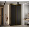 Armario Corredero Davos 1 130x235x45 Negro/negro/plata