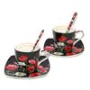 Juego De Tazas Espresso De Porcelana Con Platos Queen Isabell