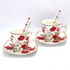 Juego De Tazas Espresso De Porcelana Con Platos Queen Isabell