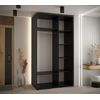 Armario Corredero Davos 3 130x235x60 Negro/artesano/plata