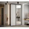 Armario Corredero Davos 3 130x235x60 Negro/blanco/plata