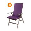 Cojín Para Silla 2 Ud| Cojín 110x47x4cm Violeta Oscuro| Cojín Para Silla De Exterior| Cojín De Asiento Con Respaldo Alto