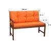 Cojín Para Banco 120x60x7+ 120x50cm| Color Naranja| Cojín Exterior| Cojines Para Columpio De Jardín| Cojín Para Muebles De Jardín| Almohada Impermeable