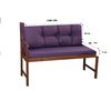 Un Juego De Cojines Para Banco De Jardín| Almohadas En Tamaño: 150x60x7+ 150x50| Morado| Cojín De Jardín Impermeable| Cojín Para Muebles De Jardín