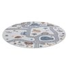 Alfombra Bono 8283 Círculo Calle, Animales Crema / Gris Claro Circulo 140 Cm