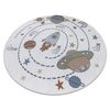 Alfombra Bono 8288 Círculo Espacio, Planetas Crema / Antracita Circulo 140 Cm