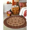 Alfombra De Lana Kashqai 4362 102 Circulo Ornamento Beige / Burdeos Circulo 160 Cm