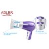 Secador De Pelo, 3 Niveles Temperatura, 2 Niveles Velocidad, Compacto, Boquilla360º Violeta 1500w Adler Ad 2218