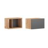 Lote De 2 Cubos De Pared 40 X 25 Cm - Acabado Roble Y Gris - L 40  X A 44,8  X H 25  Cm