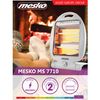 Mesko Ms7710 Estufa Eléctrica De Cuarzo Portátil, Radiador Halógeno, 2 Niveles Temperatura, Sistema Seguridad, 400/800w