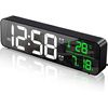 Reloj Despertador Digital, Ceramarble Furni, Reloj Despertador De Pared Led Negro