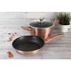 Batería De Cocina Aluminio Forjado Antiadherente Sin Pfoa, Set 2 Cacerolas, 1 Sartén, Tapas Oro Rosado  Berlinger Haus Rose Gold