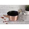 Batería De Cocina Aluminio Forjado Antiadherente Sin Pfoa, Set 2 Cacerolas, 1 Sartén, Tapas Oro Rosado  Berlinger Haus Rose Gold