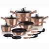 Batería Cocina Inducción 15 Piezas Antiadherente Sin Pfoa Aluminio Cazuelas Sartenes Utensilios Oro Rosado  Berlinger Haus Rose Gold