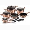 Batería Cocina Inducción 15 Piezas Antiadherente Sin Pfoa Aluminio Cazuelas Sartenes Utensilios Oro Rosado  Berlinger Haus Rose Gold