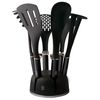 Utensilios Cocina De Nylon 6 Piezas + Soporte, Antiadherentes Sin Bpa, Resisten Hasta 200ºc Gris Oscuro  Berlinger Haus Carbon Pro