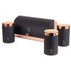 Panera De Mesa +juego 3 Botes Cocina Almacenaje Acero Inoxidable Contenedor De Pan Con Tapa Oro Rosado/negro  Berlinger Haus Black Rose