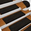 Alfombrillas De Peldaños De Escalera 15 Piezas | Alfombras De Escalera | Tapetes De Escalera Negro 65x21x4 Cm Cfw731790