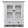 Armario De Cocina De Pared | Mueble Pared De Madera Y Puerta De Vidrio Blanco Cfw740224