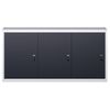 Armario De Herramientas De Pared | Mueble Pared Industrial Metal Gris Y Negro Cfw740259