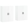 Pack 2 Uds Armario De Pared | Mueble Pared Blanco Brillante 69,5x34x90 Cm Cfw740510