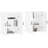 Pack 2 Uds Armario De Pared | Mueble Pared Blanco Brillante 69,5x34x90 Cm Cfw740510