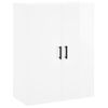 Pack 2 Uds Armario De Pared | Mueble Pared Blanco Brillante 69,5x34x90 Cm Cfw740510