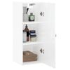 Armario De Pared | Mueble Pared Blanco Brillante 34,5x34x90 Cm Cfw740582