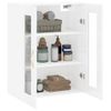 Armario De Pared | Mueble Pared Blanco Brillante 69,5x34x90 Cm Cfw740588