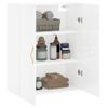 Armario De Pared | Mueble Pared Blanco Brillante 69,5x34x90 Cm Cfw740589