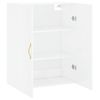 Armario De Pared | Mueble Pared Blanco Brillante 69,5x34x90 Cm Cfw740589