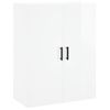 Armario De Pared | Mueble Pared Blanco Brillante 69,5x34x90 Cm Cfw740593