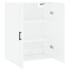 Armario De Pared | Mueble Pared Blanco Brillante 69,5x34x90 Cm Cfw740593