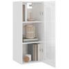 Armario De Pared | Mueble Pared | Armario Colgante Blanco Brillante 34,5x34x90 Cm Cfw740600