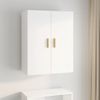 Armario De Pared | Mueble Pared | Armario Colgante Blanco Brillante 69,5x34x90 Cm Cfw740602