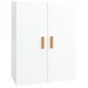 Armario De Pared | Mueble Pared | Armario Colgante Blanco Brillante 69,5x34x90 Cm Cfw740602