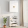 Armario De Pared | Mueble Pared | Armario Colgante Blanco Brillante 69,5x34x90 Cm Cfw740602