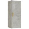 Armario De Pared | Mueble Pared Contrachapada Gris Hormigón 34,5x34x90 Cm Cfw740615