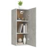 Armario De Pared | Mueble Pared Contrachapada Gris Hormigón 34,5x34x90 Cm Cfw740615