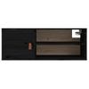 Armario De Pared | Mueble Pared De Madera Maciza De Pino Negro 80x30x30 Cm Cfw740663