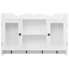 Armario De Pared | Mueble Pared Estante Expositor Vidrio Mdf Blanco Libros/dvd Cfw740666