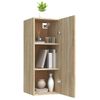 Armario De Pared | Mueble Pared Madera Contrachapada Color Roble 34,5x34x90 Cm Cfw740729