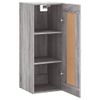 Armario De Pared | Mueble Pared Madera De Ingeniería Gris Sonoma 34,5x34x90 Cm Cfw740854