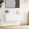 Armario De Pared | Mueble Pared Madera Contrachapada Blanco Brillo 100x36,5x35 Cm Cfw741547