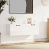 Armario De Pared | Mueble Pared Madera Contrachapada Blanco Brillo 100x36,5x35 Cm Cfw741548