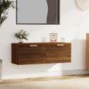 Armario De Pared | Mueble Pared Madera Contrachapada Marrón Roble 100x36,5x35 Cm Cfw741572